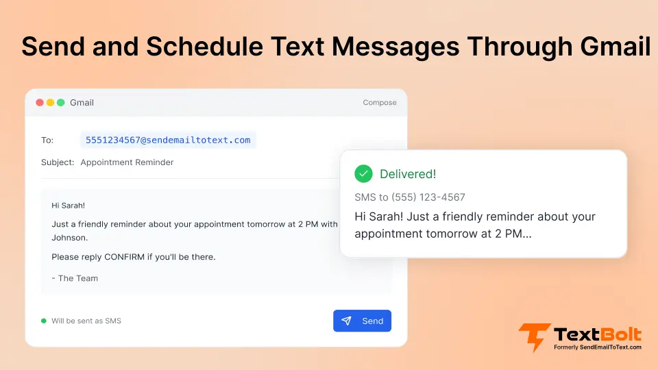 How To Schedule A Text Message From Gmail - TextBolt